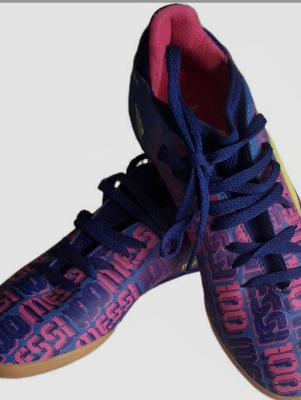 Adidas X Speedflow Messi.3 Size youth 4 1/2 blue/pink NWOB Athletic Collab